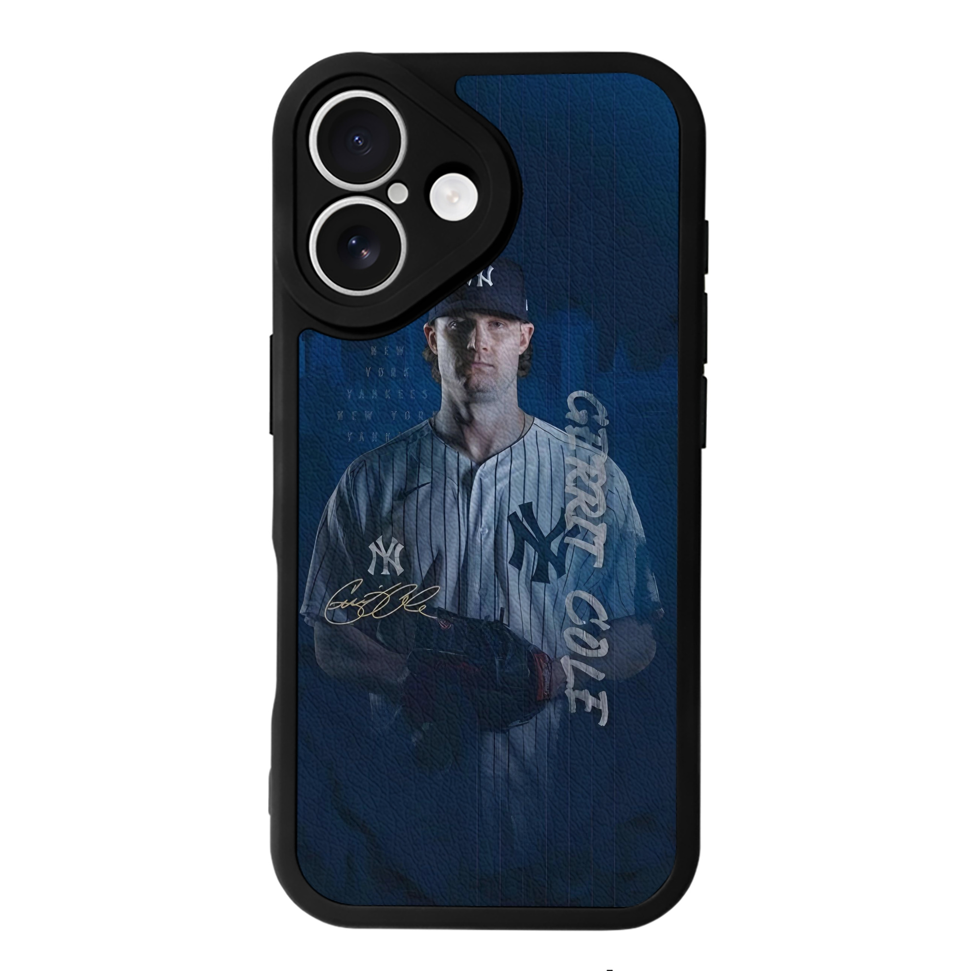 Gerrit Cole 19 IPhone 16 Silicone Leather Case – UV Print, Lambskin Texture – Perfect Fit, Wireless Charging Compatible, Scratch Resistant, Precise Cutouts – Stylish Protection For IPhone 16
